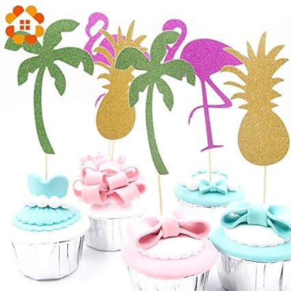 Amazon Com Topsame 48pcs Flamingo Cupcake Toppers Diy Cakes Topper