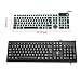 CHINFAI External Keyboard for Laptop Silicone Roll Up Folding Travel Portable Wired USB Keyboard for Tablet Computer PC (Black)