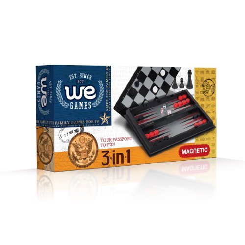 WE Games 3-in-1 Combination Game Set -Small Travel Size
