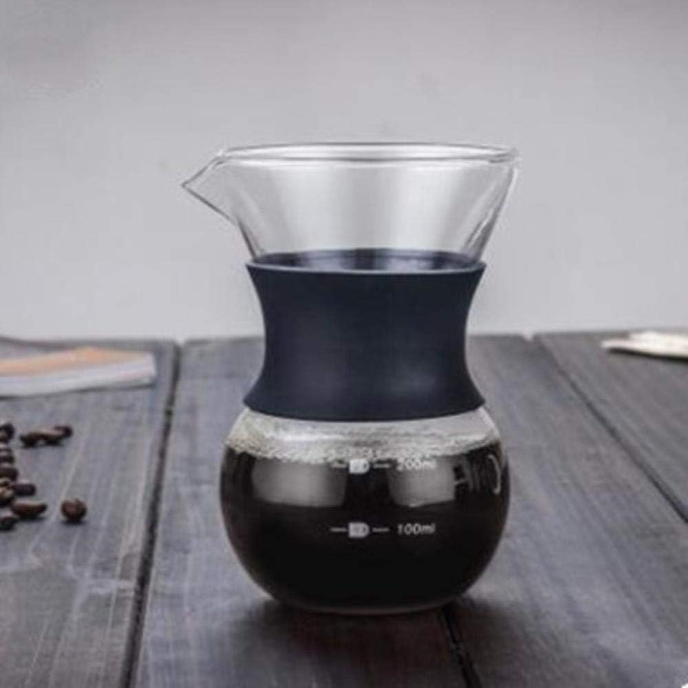 Mugs Coffee Cup Gift Children Cup 1Pc 1000Ml Glass Coffee Pot Dripper Moka Tea Maker Percolator Barista Tools Espresso Manual Kettle Teapot with Stainless Steel,200Ml No Filter