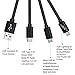 Multi USB Cable,Chafon 3 in 1 USB Charging Cable 3.3 Feet(1M) with 8 Pin Lightning,USB C,Micro Charger for Android&iPhone Smartphones,iPad Tablets-Nylon Braid(Black)