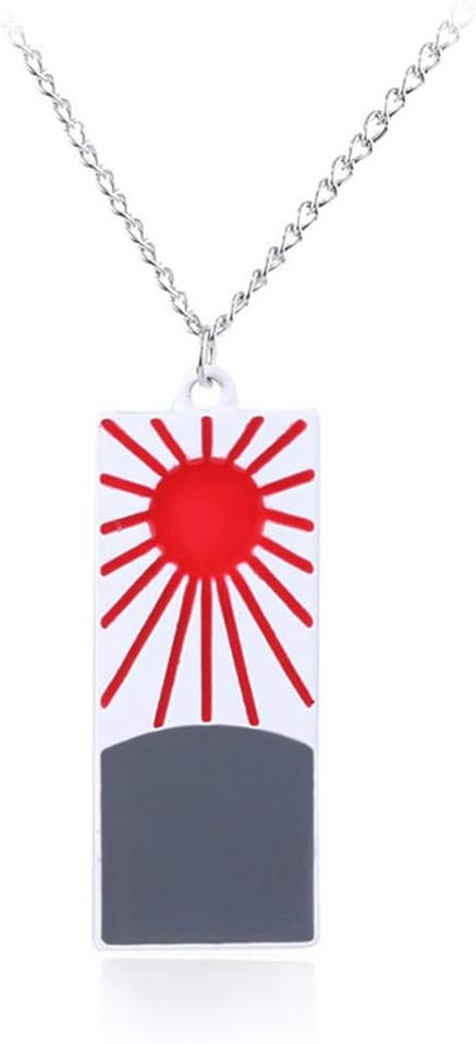 lunanana Anime Demon Slayer: Kimetsu no Yaiba Necklace, Japanese Animation Kamado Tanjirou Zinc Alloy Pendant Choker Jewelry