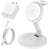 Charging Station for Apple Magnetic Wireless iPhone Mag-Safe Charger,15W 3in1 Foldable Wireless Dock Fast MagSafe Charger Stand for iPhone 17 Pro Max/16 Plus/16 ProMax/15/14/13,Apple Watch,AirPods Pro