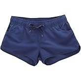 ESTAMICO Women Board Shorts with Liner Quick Dry UPF 50+ Drawstring Floral Print Swim Trunk with Pockets