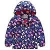 Waterdichte jas voor meisjes, overgangsjas, regenjas met fleecevoering, kinderen, schattig cartoon, warm, winddicht…