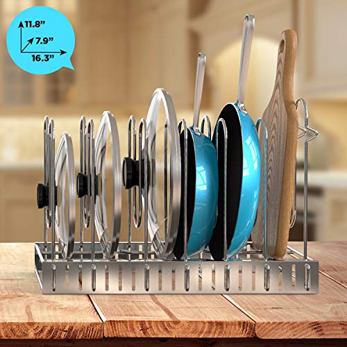 Vdomus Pot Rack Organizer with 3 DIY methods, Pot and Pan Lid Storage