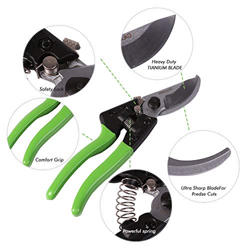 IRRIGLAD Steel Bypass Pruning Shears 8" Garden Scissors 1PC
