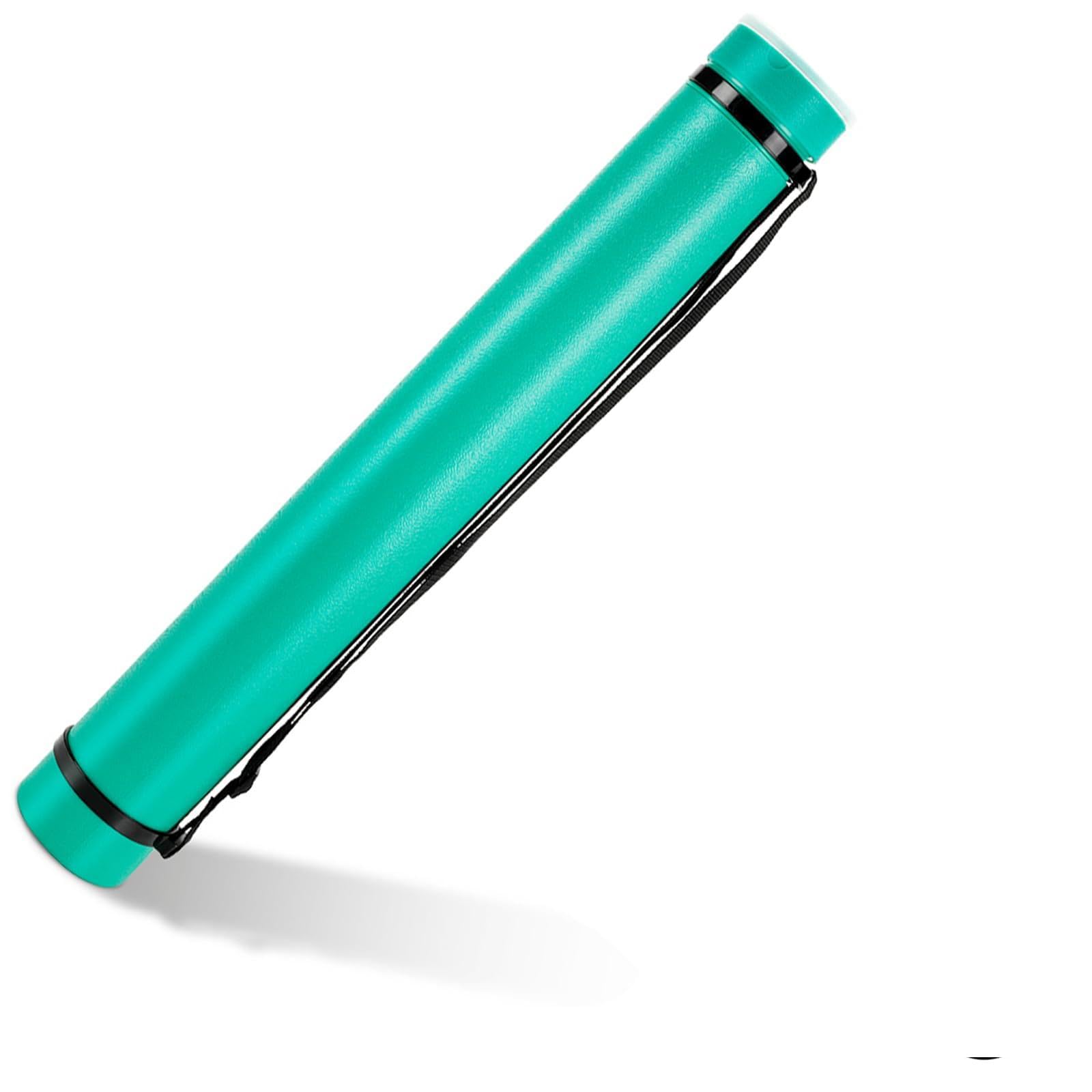 DEWEL Document Storage Tube Plastic Expanding Poster/Art Tubes 63-107cm/24.8-42.12inch Adjustable with Carrying Strap Waterproof and Light-Resistance Telescoping Carrying Case (Green)