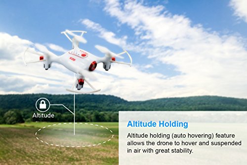 Tenergy Syma X20 Mini Headless Quadcopter RC Drone with Stunt Altitude Holding for Beginner (White)