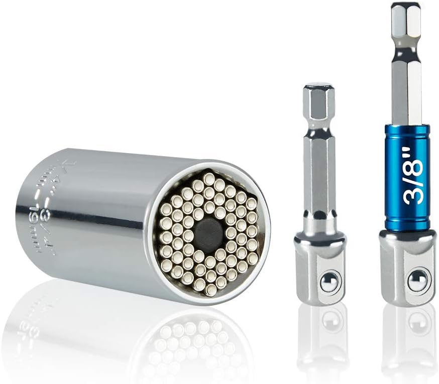 Universal Socket, Bfull Power Socket Wrench 7-19mm Universal Socket Wrench, Magic Socket Drill, Power Ratchet Wrench, Metric Wrench Power Drill Adapter Socket