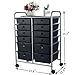 EaseOffice 12-Drawer Rolling Storage Cart with Heavy Duty Chrome Steel Frame for Home, Office, Beauty Salon and More, Black