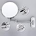 SONGMICS 5x Magnifying Wall Mount Makeup Mirror 8 Inch Two-Sided Swivel Extendable Bathroom Mirror Chrome UBBM513