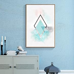 Framed Canvas Wall Art for Living Room, Bedroom Geometric Pastel Abstract Canvas Prints for Home Decoration Ready to Hang - 16x24 inches