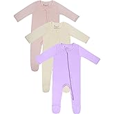 Jimonda Baby Romper Boys Girls Bamboo Pajamas 2-Way Zipper Footed Unisex Zip-Up Sleepers Sleep and Play pjs