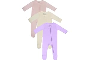 Jimonda Baby Romper Boys Girls Bamboo Pajamas 2-Way Zipper Footed Unisex Zip-Up Sleepers Sleep and Play pjs