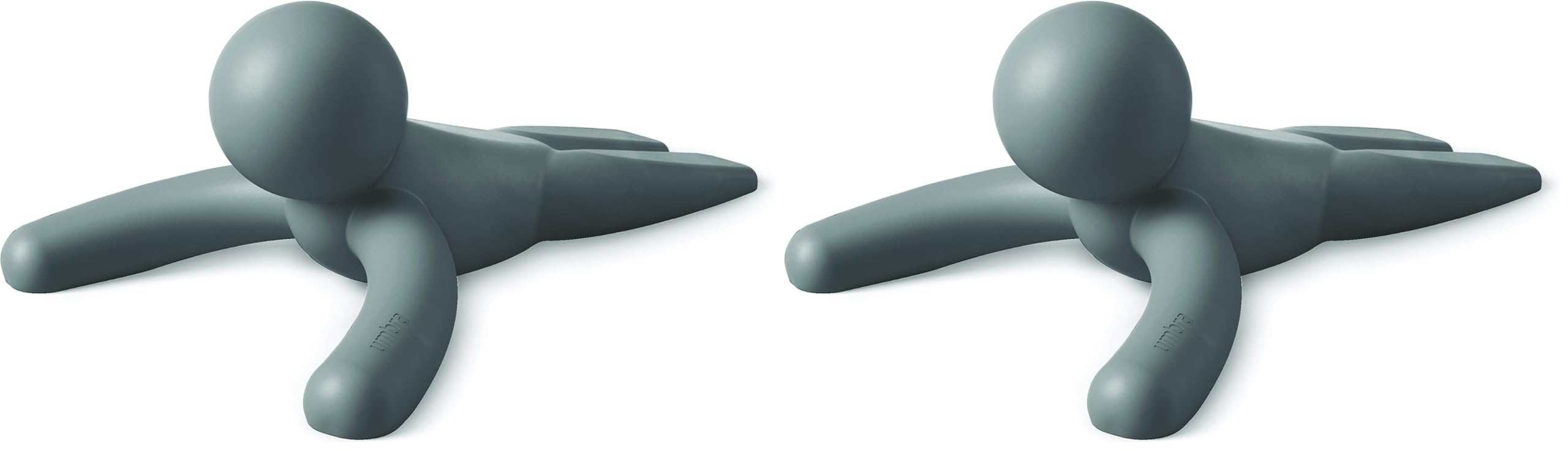 Umbra Buddy Door Stop, Decorative Heavy-Duty Stopper, Charcoal (Pack of 2)