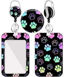 Plifal Badge Holder with Retractable Reel, Paw