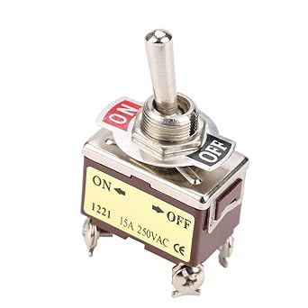 5pcs 15a 250vac On Off 2 Position Toggle Switch 4 Pin 12mm