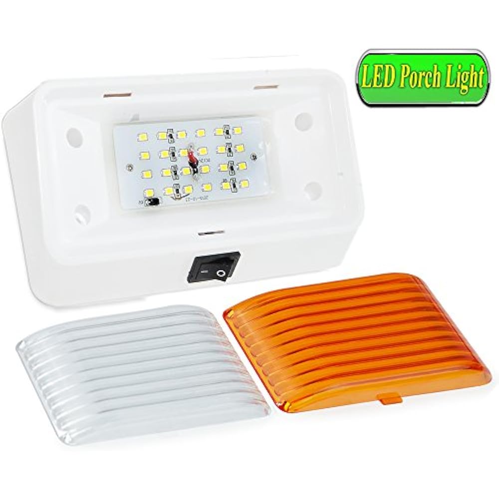 RV Exterior Porch Utility Light With Switch 12v 280 Lumen Lighting