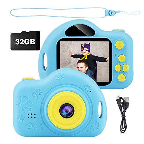 Kids Camera, Digital Video Camera Children Creative DIY Camcorder with Rechargeable Battery Birthday / Christmas / New Year Toy Gifts for 3 4 5 6 7 8 9 10 Year Old Boys Girls with 32GB SD Card - Blue - Thumbnail 7