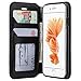 Galaxy Wireless [GW USA] Pu Leather Wallet Case Compatible for iPhone 8 Case,iPhone 7 Case, Flip Folio [Kickstand] with ID&Credit Card Slot for iPhone 8/7 - Black
