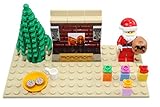 LEGO Christmas Santa Claus Toy with Christmas Tree, Fireplace, and Presents - Custom Minifigure