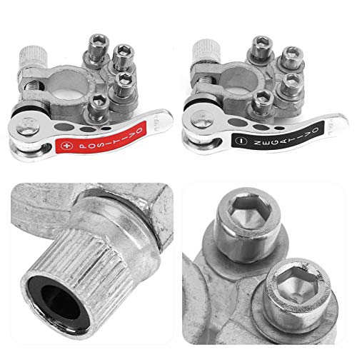 Car Terminal Disconnect, Quick Release Battery Terminal Clamp Connectors with Hex Wrench Positive Negative for SAE Type A Posts, Pack of 2