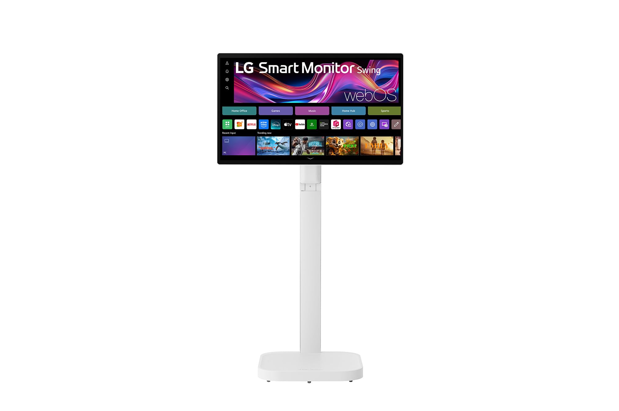 LG Smart Monitor Swing 32U889SA-W 32 Zoll 4K UHD IPS Touch Monitor, webOS 24, AirPlay, ThinQ, HDR10, 95% DCI-P3, rollbarer Standfuß, 1x USB-C (65W), 2X HDMI 2.0, Weiß 3