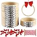 Caydo 16 Pieces 3 Inch Embroidery Hoops Kit Include Bamboo Circle Cross Stitch Hoop Ring, Bows and Cotton String for Christmas Ornaments Decoration and Art Craft Handy Sewing