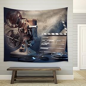 Filmmaking Concept Scene with Dramatic Lighting - Fabric Wall Tapestry Home Decor - 51x60 inches