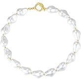 YixNahz Dainty Baroque Pearl Necklaces for Women Trendy, Gold Vintage Pearl Choker Beaded Chain Necklace for Womens Perfect Jewelry Gifts on Birthday