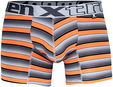 51398 Microfiber Stripes Boxer Briefs Color Orange Size M