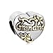 LovelyJewelry Grandma Family Charm Heart Floral Beads For Bracelet (Grandma 1)