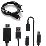 Foseal 6.5 Feet MHL to HDMI Adapter Cable 1080P HDTV for Samsung Galaxy S5, S4, S3, Note 3, Note 2, Galaxy Tab 3 8.0, Galaxy Note 8, Note Pro 12.2(NOT for Tab 3 7.0, Note 10.1, Note 3 N9008V)