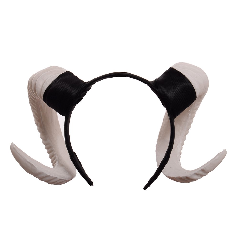 GRACEART Gothic Ram Horns Headband Hair Accessories (White)(Size: One Size)