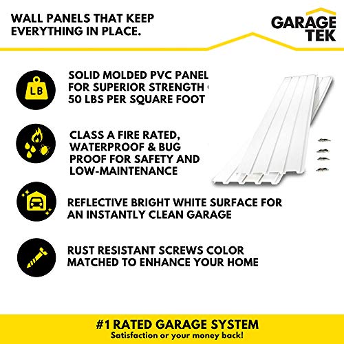 GarageTek Wall Storage PVC SlatWall 8ft x 1ft TekPanel (2Pack