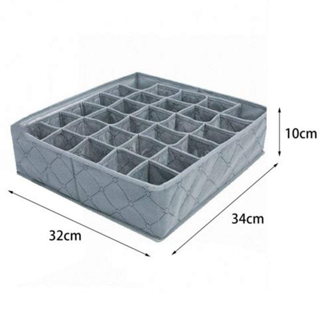 linselles Carbone di bambù Scatola da 30 Scomparti Durevole Solidi Intimo Calzini Cravatta Scatola di Immagazzinaggio Cassetti