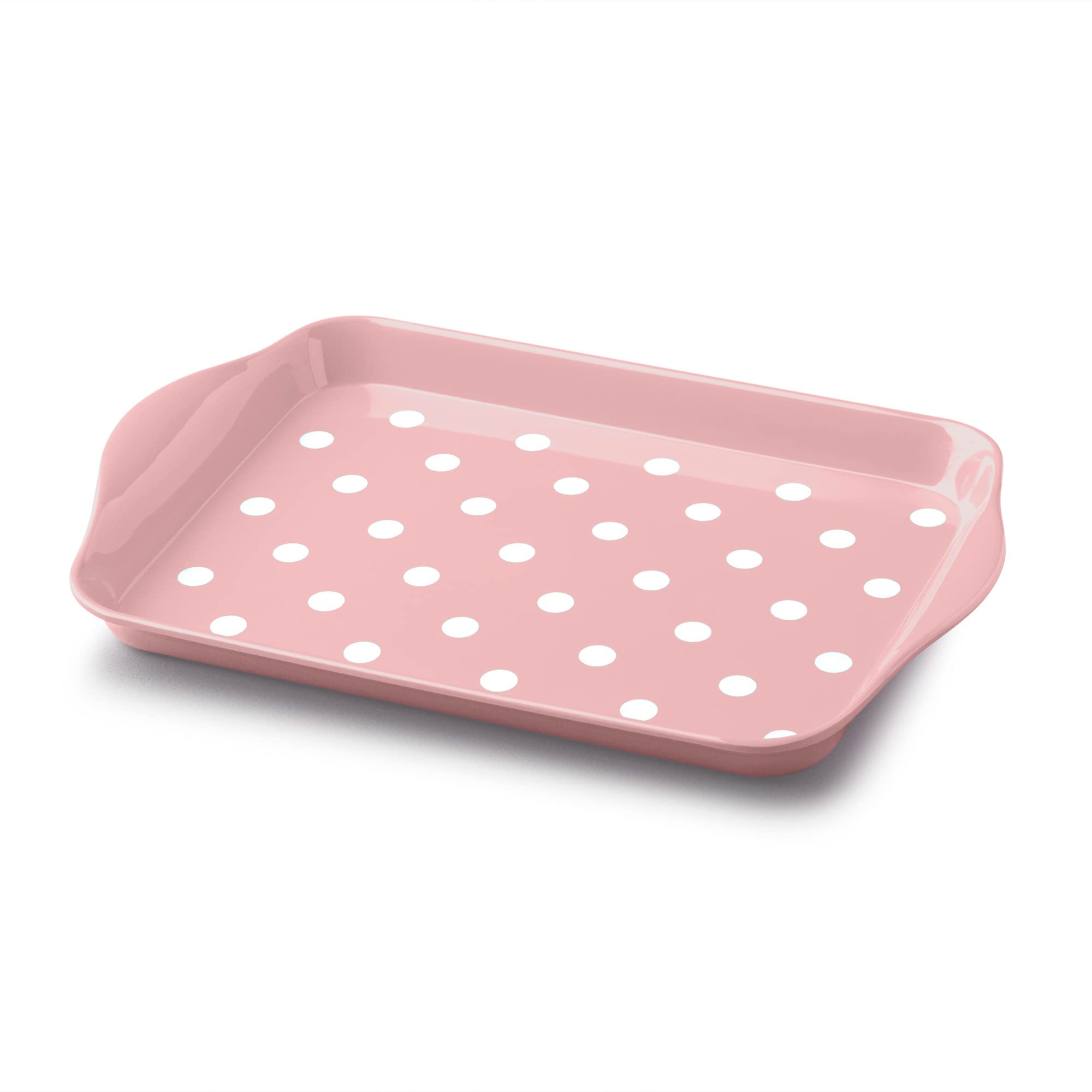 Zeal Melamine Mini Dotty Design Serving Tray (18x14cm) - Rose Pink — image 1