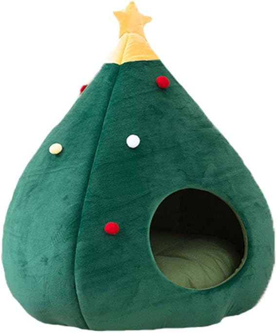 cat christmas tree bed