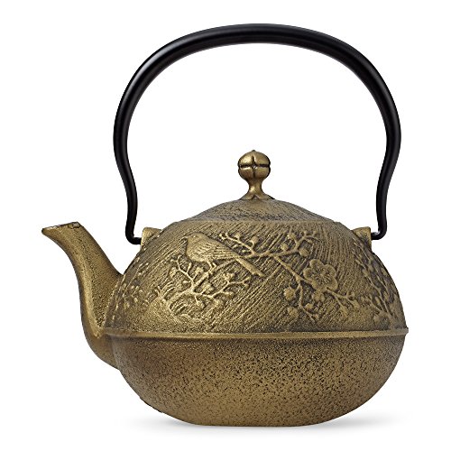 The Tea Supply Teavana Maromi Bird Gold Cast Iron Teapot Teavana