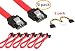 TXLOVE Sata Cable 10 Inch SATA III 6.0 Gbps Data Cable with Locking Latch + 2 Pack 6-Inch/15CM 4pin to 15pin SATA Power Splitter Cab (Red 6Pack Sata Cable+2Pcs SATA Power Splitter Cable)