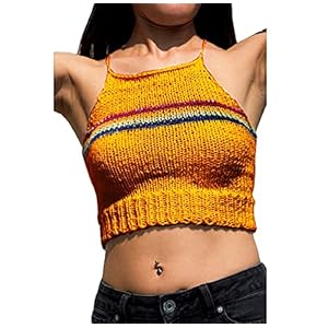 Beeatree Tanktop voor dames, mouwloos, spaghettibandjes, buis, gebreide hemdje