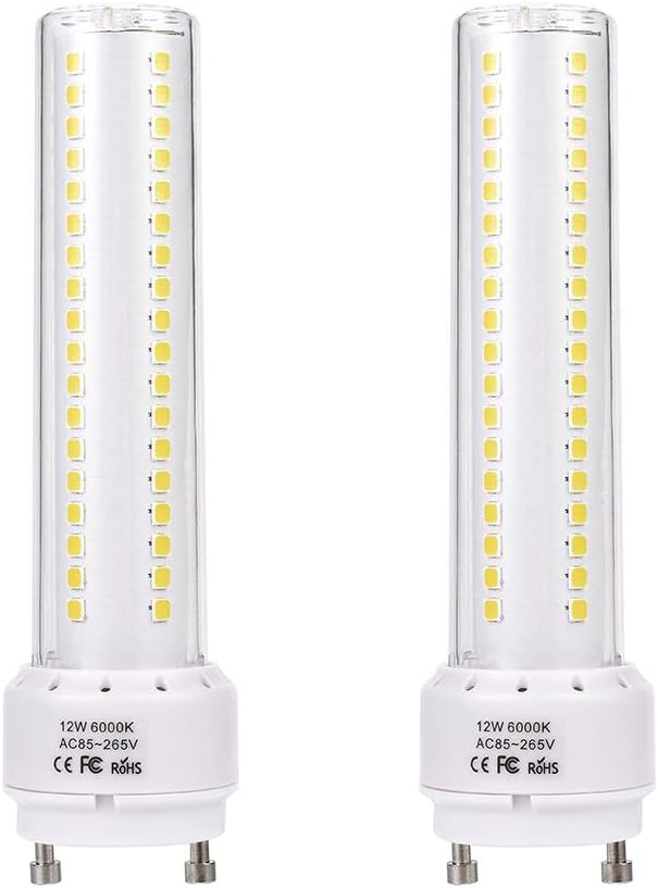 LEGELITE 2 Pack GU24 Led Bulbs 12W 1200Lumen 85-265V AC 6000K Cool White (Remove/Bypass Your Ballast)