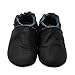 Mejale Baby Boy Girl Shoes Soft Soled Leather Moccasins Anti-Skid Infant Toddler Prewalker(Black,18-24 Months)