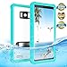 EFFUN Samsung Galaxy S8 Waterproof Case, IP68 Certified Waterproof Underwater Cover Dustproof Snowproof Shockproof Case with Built-in Screen Protector for Galaxy S8 Aqua Blue