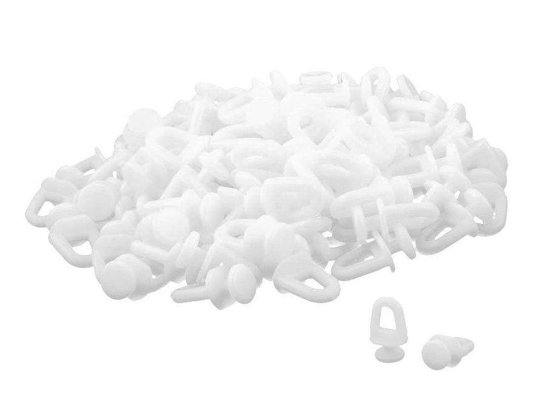 Photo 1 of Luomorgo 23mm/0.91 inch Length White Plastic Curtain Track Carrier Glide Rollers 50Pcs