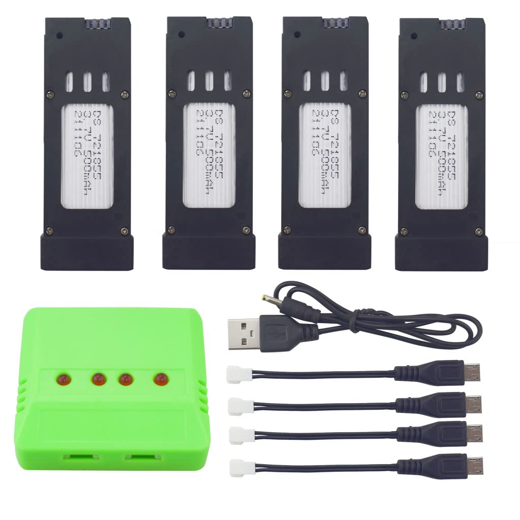 ZYGY 4PCS 3.7V 500mAh lithium battery with four-in-one charger for E58 S168 JY019 folding quadcopter accessories battery