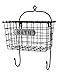 AMERICAN MERCANTILE Vintage Metal Bath Bin w/hooks - Bathroom Wall Organizer Black
