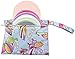 wegreeco Nursing Breast Pads (14 Pack) + Laundry Bag & Travel Storage Bag, 2 Sizes: 3.9/4.7 inch - Washable & Reusable Breastfeeding Nursing Pads (Passion, Small, Daytime Use)