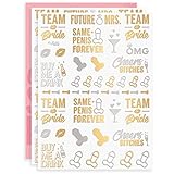 Bachelorette Party Flash Tattoos - Team Bride, Future Mrs, Buy Me A Drink + 58 Styles (2 sheets) - Bridal Shower Favor and Decorations